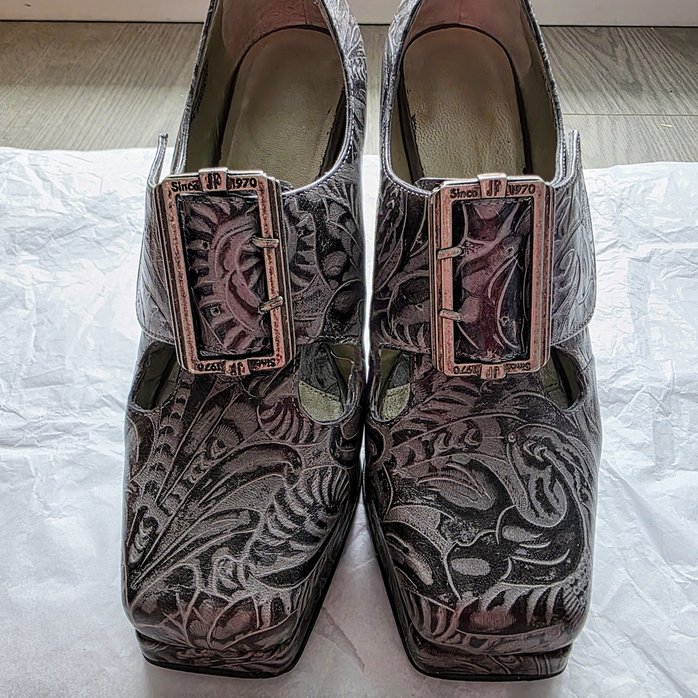 John Fluevog 40th Anniversary Gray Embossed Original Munsters